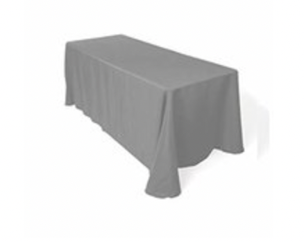 Grey Polyester Linen 90x156in (Fits Our 8ft Rectangular Table to the Floor)