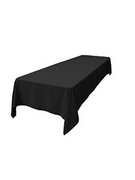 Black Polyester Linen 60x120" (Fits Our 8ft Rectangular Table Half Way to Floor)