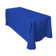 Royal Blue Polyester Rectangular 90x132in Linen to Floor for 6ft Table