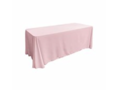 Blush Pink Polyester Linen 90x132" (Fits Our 6ft Rectangular Table to the Floor)