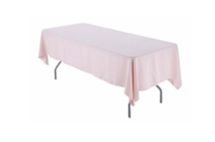 Blush Pink Polyester Linen 60x96" (Fits Our 6ft Rectangular Table Half Way to the Floor)