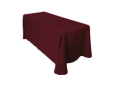 Burgundy Polyester Linen 90x156in (Fits Our 8ft Rectangular Table to the Floor)