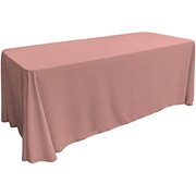 Dusty Rose Polyester 90x132in Tablecloth (Fits Our 6ft Rectangular Table to the Floor)