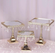 Gold Square Cake Stand (Set of 3)