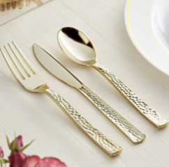 Gold Hammered Silverware (Set of 3)