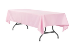 Pink Polyester Linen 60x120in (Fits Our 8ft Rectangular Table Half Way to the Floor)