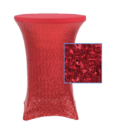 Red Sequin Spandex Cocktail Table Cover