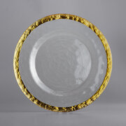 Clear Glass Gold Rim Charger 