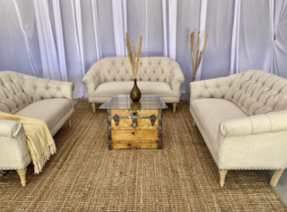 Boho Canvas Lounge Set 3 sofas (decoration not included)
