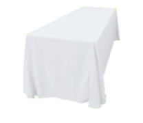 White Polyester Linen 90x156in (Fits Our 8ft Rectangular Table to the Floor)