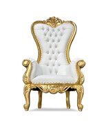 White and Gold Throne Chair 