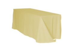 Yellow Polyester Rectangular 90x132in Linen to Floor for 6ft Table