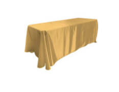 Gold Polyester Linen 90x156in (Fits Our 8ft Rectangular Table to the Floor)