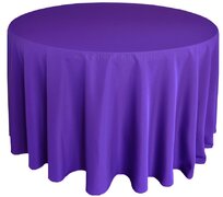 Purple Polyester 120in Round Tablecloth (Fits our 60in Round Table to the Floor)
