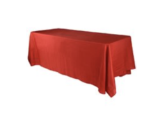 Red Polyester Rectangular 90x132in Linen to Floor for 6ft Table