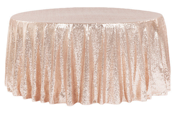 Rose Gold 120in Round Table Cover