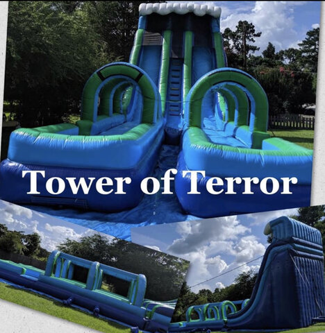 Tower of Tower with dual lane slip n slides 