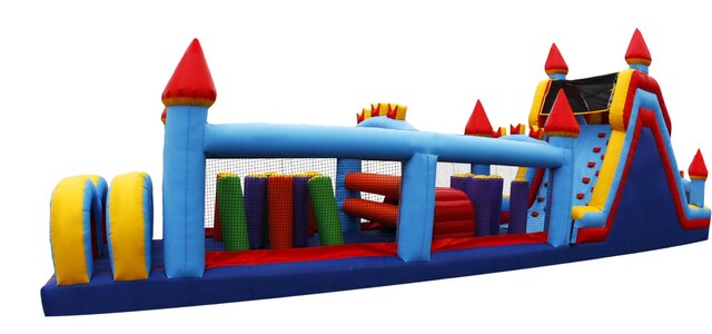 60Ft Royal Castle Obstacle Course with Dual Slide (DRY)