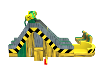 15Ft Dual Lane Nuclear Toxic Waste Slide (DRY)