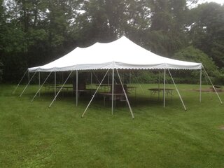 20' x 40' White Rope and Pole Tent