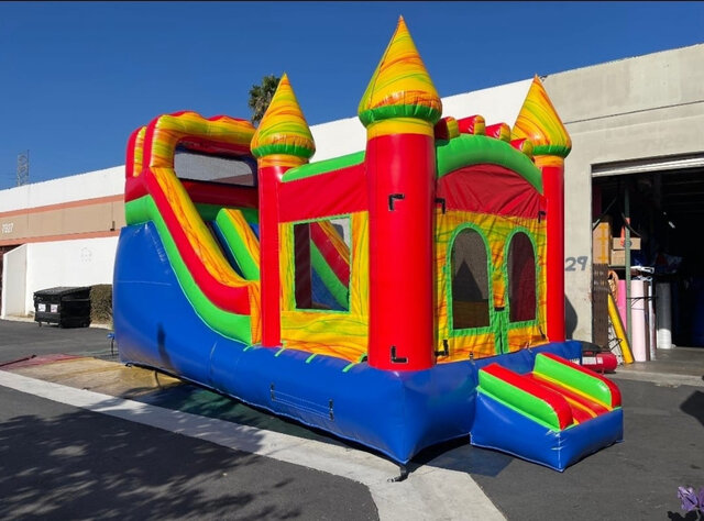 Tye Dye Bounce And Slide Castle