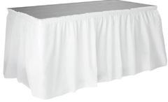 White Rectangle table skirts