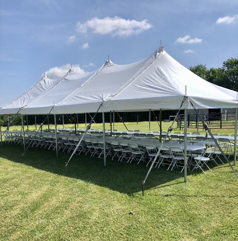 20 x 60 Pole Tent, White (Grass Only)