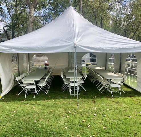 20 foot Side Wall with Windows, White (8ft Pole Tent)