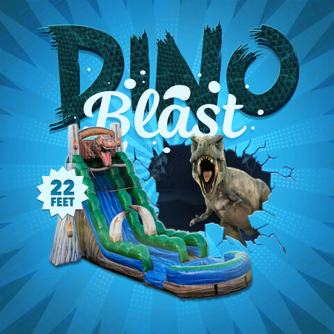22ft Dino Blast Water Slide (Single Lane)