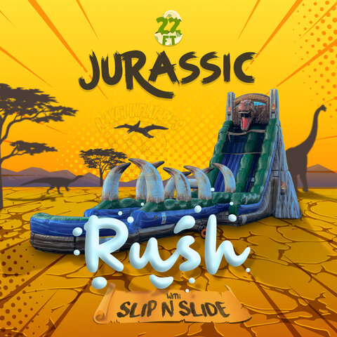 22ft Jurassic Rush Slip n Slide Combo (Single Lane)