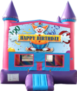 Happy Birthday Clown- 15x15 Pink