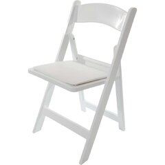 Chair- White Resin Folding (Padded)