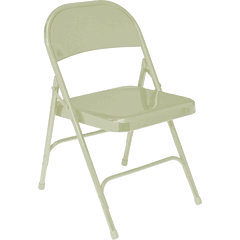 Chair- Beige Metal Folding