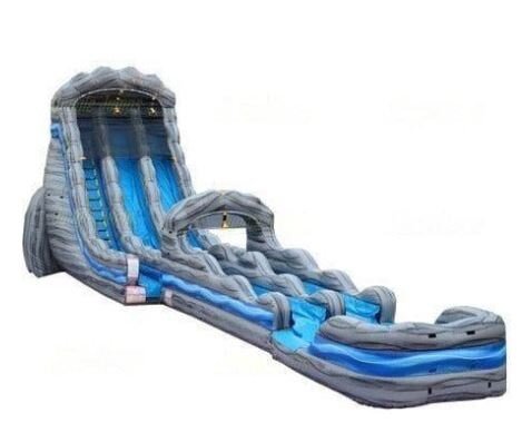 20ft Boulder Dual Lane Slide with 35ft Slip and Slide  - Wet