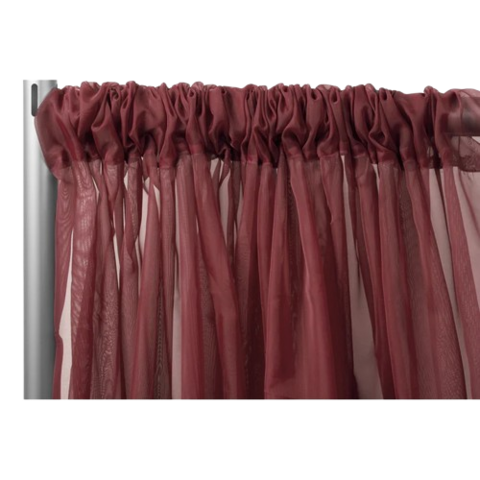4x8ft Burgundy Sheer Panel Curtain