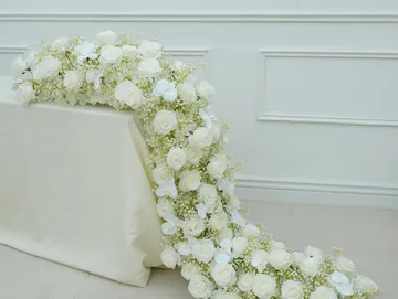 8ft White Floral Runner