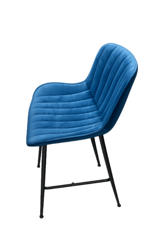 Blue velvet modern chair