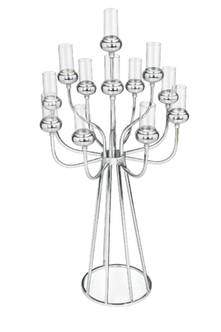 Silver Cluster Arm Candelabra