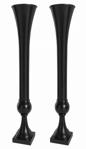 Large black trumpet vase centerpiece