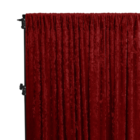 Velvet 12ft H x 52in W Drape/Backdrop Curtain Panel - Apple Red