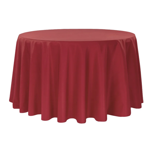 Premium Polyester 120in Round Tablecloth - Apple Red