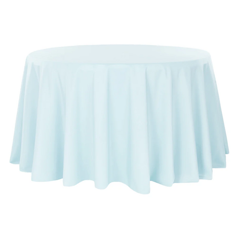 Premium Polyester 120in Round Tablecloth - Baby Blue
