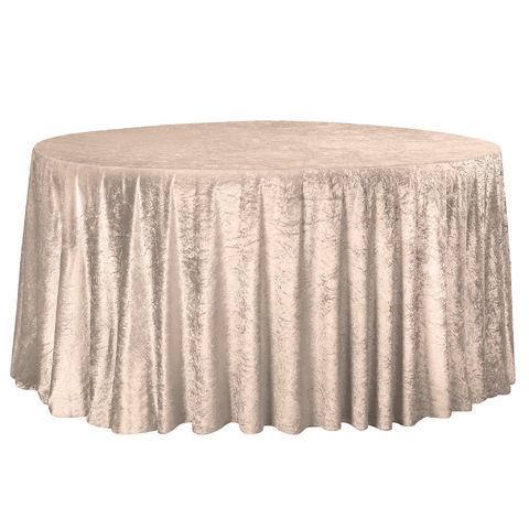 Velvet 132in Round Tablecloth - Beige