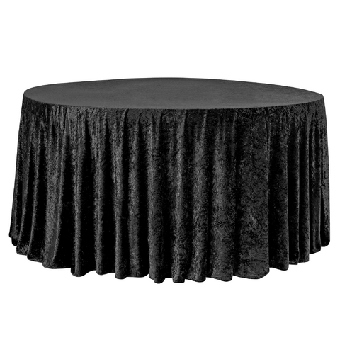 Velvet 120in Round Tablecloth - Black