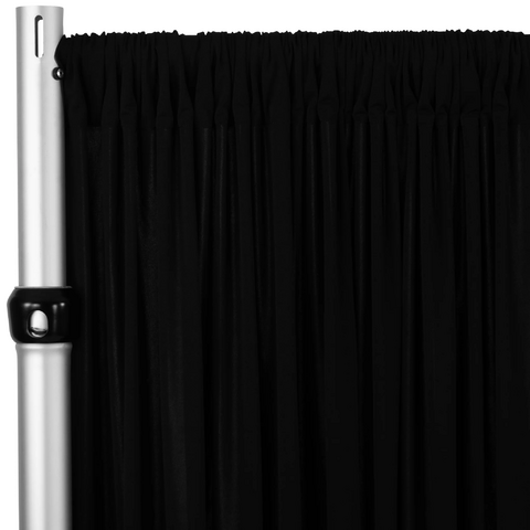 Spandex 4-way Stretch Drape Curtain 12ft H x 60in W - Black