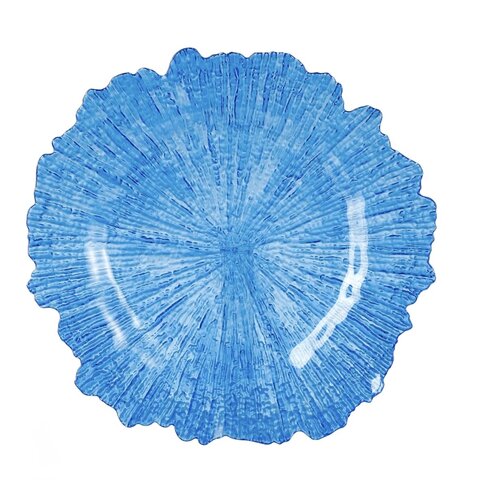 blue transparent reef charger plate
