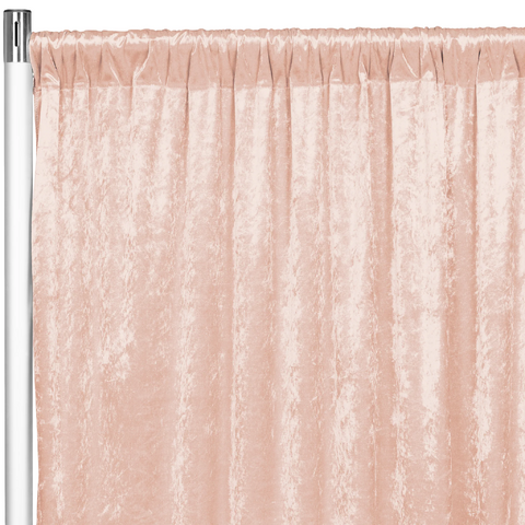 Velvet 12ft H x 52in W Drape/Backdrop Curtain Panel - Blush/Rose Gold