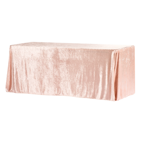 Velvet 90in x 132in Rectangular Tablecloth - Blush/Rose Gold