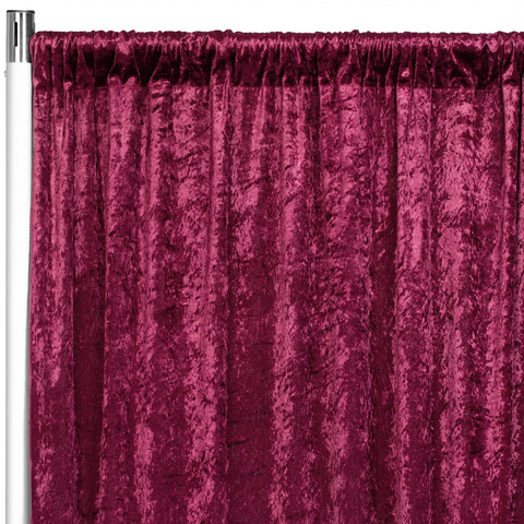 Velvet 12ft H x 52in W Drape/Backdrop Curtain Panel - Burgundy