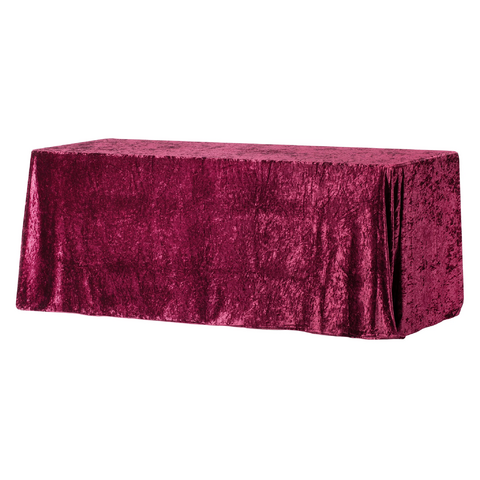 Velvet 90in x 132in Rectangular Tablecloth - Burgundy